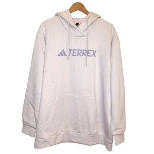 NWT Adidas Terrex Multi Large Logo Unisex Pink Mauve Oversize Baggy Hoodie 2XL